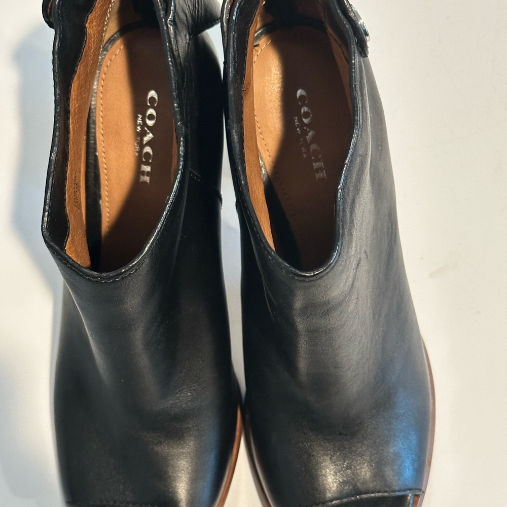 Coach Black Leather Ankle Booties
